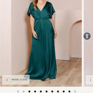 Revelry Emerald Gwen Satin Dress